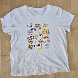 J Crew Let's Get Brunch T-shirt sz XL